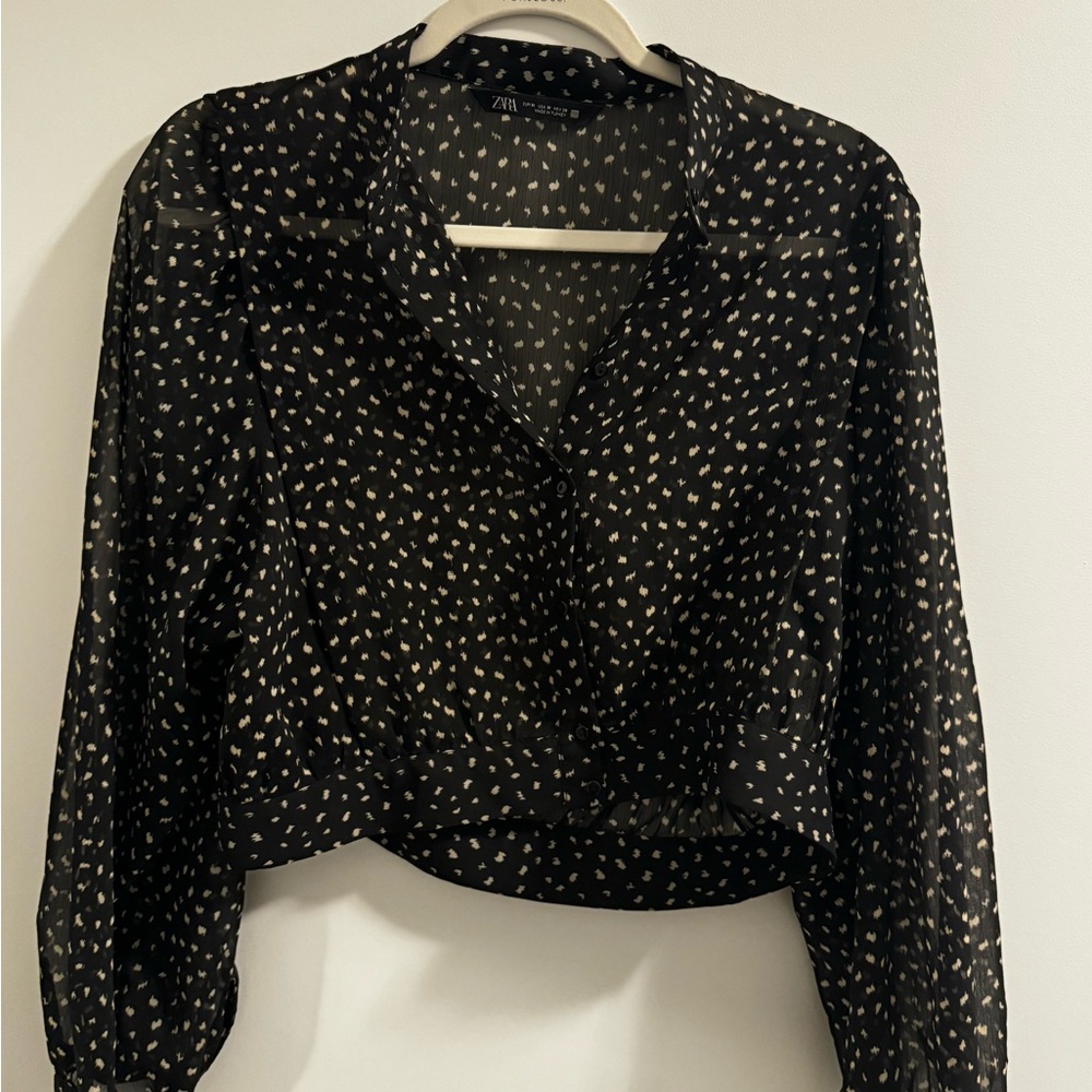 Zara Black and White Women's Top